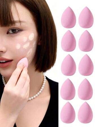 100 szt. gąbek do makijażu, miękkie, przyjazne dla skóry, dopasowane gąbki do aplikacji płynów, kremów, pudrów, podkładów, korektorów i pudrów sypkich