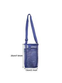 1pc Sports Water Bottle Mesh Bag With Phone Holder And Shoulder Strap, Adjustable, Portable Water Cup Protector, Universal Insulated Cup Cover For Outdoor Sports, Camping And Travel - Multicolor - View 12