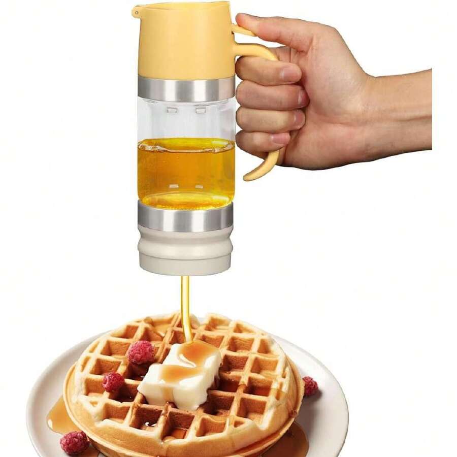 350MLDispensador de Miel, Empujar para Extraer, Dispensador de Miel Sin Goteo, con Asa, 12.31OZ Tarro de Miel de Vidrio, Dispensador de Jarabe, con Tapa, para Miel, Ensaladas (Amarillo, 350ML),37430414 - Negro - Ver 1