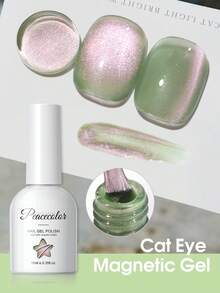peacecolor Bộ 6 lọ sơn móng tay gel từ tính hình mắt mèo 10ml, các màu Tím, Hồng, Xanh lá cây, Xanh dương, Đỏ, có thể tẩy rửa, bền lâu, quà tặng tự làm móng chuyên nghiệp như ở salon. - Nhiều màu - Xem 5