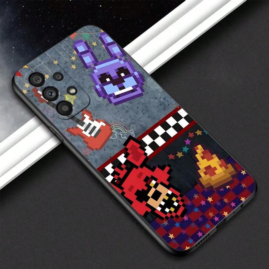 Funda Fnaf Five-nights-At-Freddys compatible con Samsung Galaxy A04s A50 A50s A04 A04e A5 A7 A70 A8 A80 A9 A01 Core, funda de TPU negra, funda compatible con 17 pro max, funda 17 pro, funda 17, funda 16 pro max - 5 - Ver 1