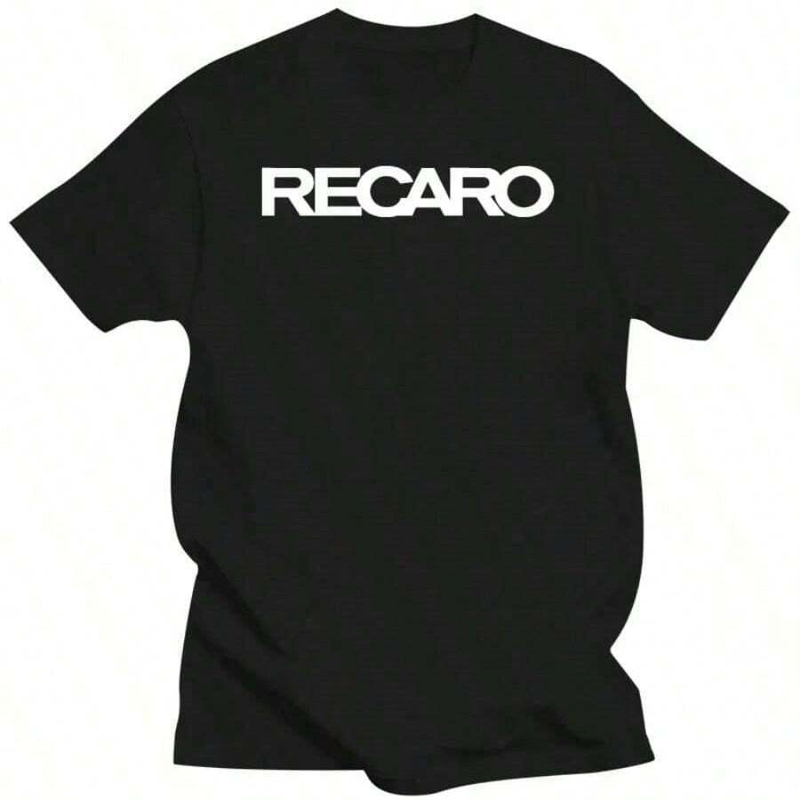 Recaro Aircraft Seating Logo Men Fashion Graphic T-Shirt Men's Women's Casual Short Sleeve Crew Neck Cotton Tee Unisex Fashion - 黑色 - 查看 1