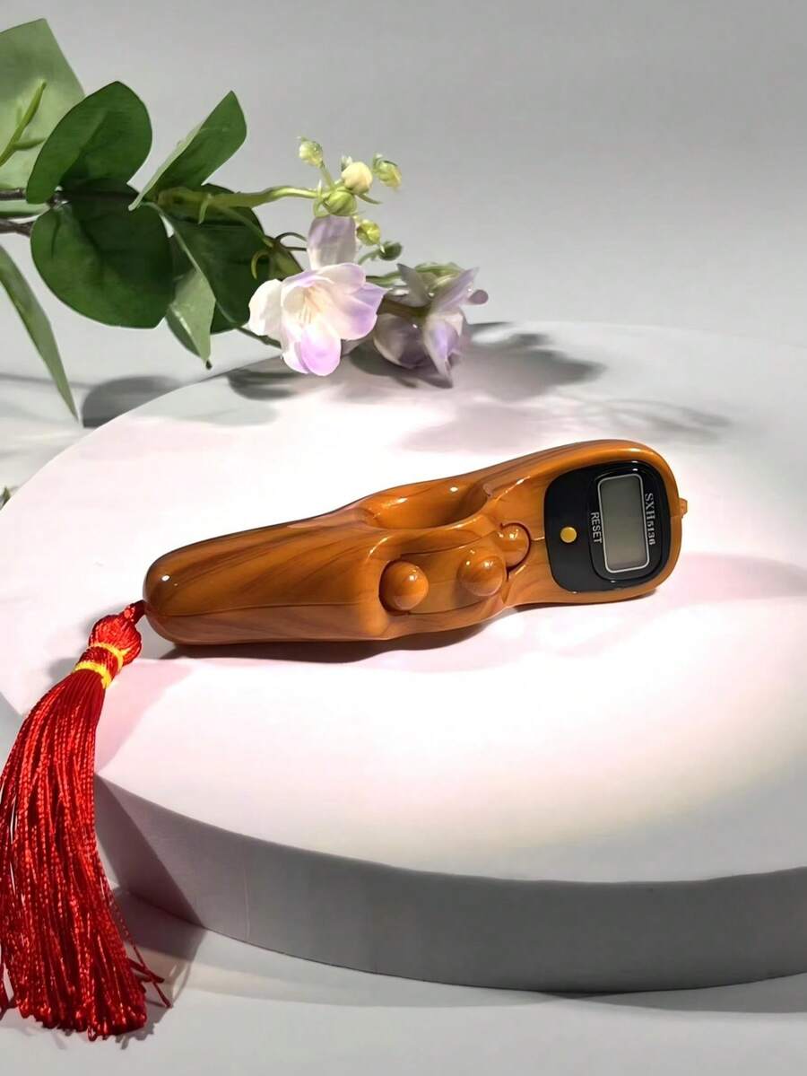 1 Peça Contador Digital de Grão de Madeira com Cordão, Operação Sem Bateria, Adequado para Meditação, Academia, Oração, Yoga - Material Durável - Para Acompanhar Repetições, Ciclos, Rotinas - Contador Portátil, Adequado para Estatísticas de Reuniões - Multicolorido - Visão 1