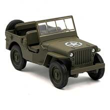 TendenciaAuto Escala 1:32  Willys Mb 1941 Welly Metal Pull Back Verde MilitarCalidad premium - Verde militar - Ver 4