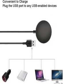 Magnetic Wireless Charger Dock Compatible With Samsung Galaxy Watch 8/7/6/5pro/5/4/3 Active 2, Portable Watch Fast Charging Stand - Black - View 5