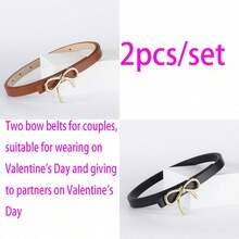 8pcs/4pcs/2pcs Random Delivery Simple Waist Belt For Women, Fashion Korean Style Cute Butterfly Decor Versatile Dress Belt, Suitable As Valentine's Day Or Ramadan Gift For Friends - Multicolor - View 5