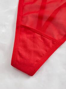 1 Set Valentine's Day Sexy Lingerie Set For Couples - Red - View 5