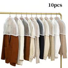 40pcs Thick Transparent Garment Dust Covers, Washable Plastic Suit Bags With Zipper Closure, Suitable For Home And Clothing Stores, Clothing Dust Covers - Multicolor - View 10