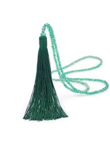Colorful Crystal Beaded Tassel Necklace, Bohemian Style Fashion Necklace For Women - Multicolor - View 13