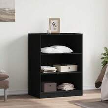 Wardrobe Black 77x48x102 Cm Engineered Wood - Black - View 4