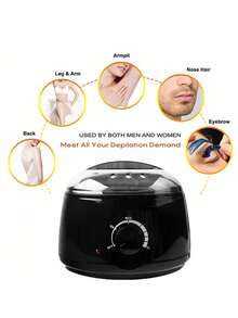 四合一硬蜡加热器套装 - 内含4颗香氛蜡豆和12根涂抹棒，温度可调，适用于全身、比基尼线和面部脱毛，专业沙龙级家用脱毛工具 - 查看 7