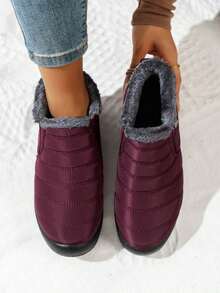 2025 Invierno Nuevas Botas de Nieve Cortas de Mujer con Forro de Felpa - Diseño Antideslizante, Muy Adecuadas para Uso al Aire Libre en Invierno.Botas a la Moda y Versátiles.Un imprescindible para el invierno, botas de Look Rojo Vibrante - Negro 2 - Ver 7