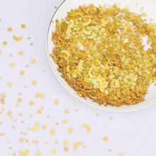 GoldRock Glitzer Streudeko Sterne Gold,Glitzersterne Stern Mond Konfetti Weihnachten,Streusterne Gold,Streudeko Weihnachten Silvester,Weihnachtskonfetti Stern Deko,Tischdeko Geburtstag Hochzeit,Party - Sterne, Mond, Konfetti, Gold - Übersicht 6