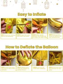 39pcs Ramadan Blessing Letter Balloon Set, Includes Ramadan Blessing Banner Balloon, Star & Moon Balloons, Multicolor Confetti Balloons, Suitable For Ramadan Celebration, Eid Party Supplies, Eid Decoration, Ramadan Kareem, Ramadan Mubarak, Eid Mubarak - Multicolor - View 8