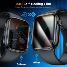 5Pcs Anti-Peeping Privacy Soft Film, Ultra-Thin Hydrogel Waterproof Shock-Absorbing Screen Protector Anti-Scratch Smooth Touch Full Coverage Anti-Drop Watch Screen Protector Compatible With Apple Watch Ultra 49mm 45mm 44mm 42mm 41mm 40mm 38mm Compatible With Iwatch Series 11/10/9/8/7/6/SE 5 4 - Clear - View 5