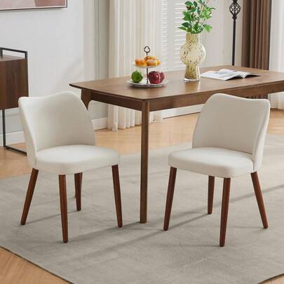 Techigher Upholstered Dining Chairs Set Of 2, Modern Dining Room Kitchen Chairs With Padded Seat And Wood Legs For Kitchen Dining Room