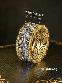 1 pieza Anillo de lujo con circonita cúbica para mujer, regalo del Día de San Valentín, joyería para boda y aniversario - 2# - Ver 10