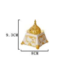 1pc Middle Eastern Arabic Resin Incense Burner With Gold Metal Combination, Classical Retro Style Incense Holder - Multicolor - View 10