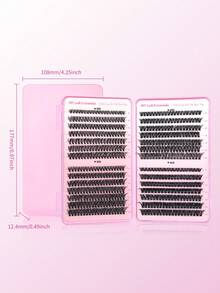 Caja de regalo Kit de extensión de pestañas DIY - Pestañas en racimo con estilo de libro con adhesivo y sellador, removedor, pinzas y brochas, regalo de maquillaje perfecto - Rosa - Ver 10