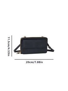 Women's Minimalist Blocking Crossbody Wallet & Phone Bag With Wristlet & Adjustable Shoulder Strap Solid Color Flap Phone Wallet Fashion Multifunctional Faux Leather Zipper With Card Slots For Birthday Gift On Valentine Day For Gift For Lady For Female White-Collar Workers Present (Black) Compatible With Iphone Bag Pouch Phone Robber For Women Wallet Purse Wallet - Multicolor - View 10