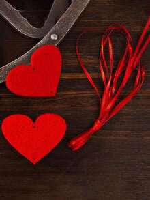 16pcs Wedding Door Curtain Decorations, Heart Shaped Felt & Non-Woven Fabric Flower Pendants For Romantic Indoor Wedding, Valentine's Day Decorations,Home Decor ,Room Decor,Wall Decor Gifts Birthday Graduation - 紅色 - 查看 7