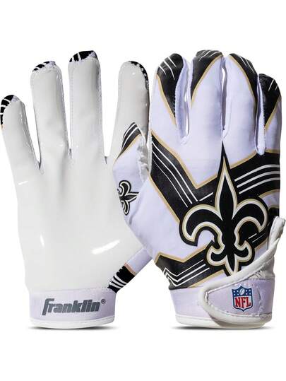 Youth  Football Receiver Gloves - Kids Football Gloves Pair -  Team Logos and Silicone Palm - All Youth Sizes - Great Game Gear + Football Costume Accessory,36985064