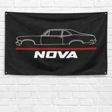 Chevrolet Nova 1970 Car Enthusiast 3x5 Ft Polyester Flag For Garage Workshop Man Cave Banner Birthday Giftbedroom Decor Mens Room Decor - 尺寸 - 查看 6