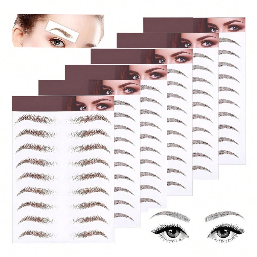 TendenciaPlantilla Ceja Impermeable Sello Pegatina Maquillaje TatuajeCalidad premium - Marrón - Ver 1
