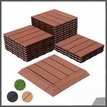 Modular Plastic Deck Flooring, Wood Type, Quick-Fit Installation, For Bathroom, Outdoor Area, Garden, Pool, Balcony, Veranda - Mocha Brown - View 10