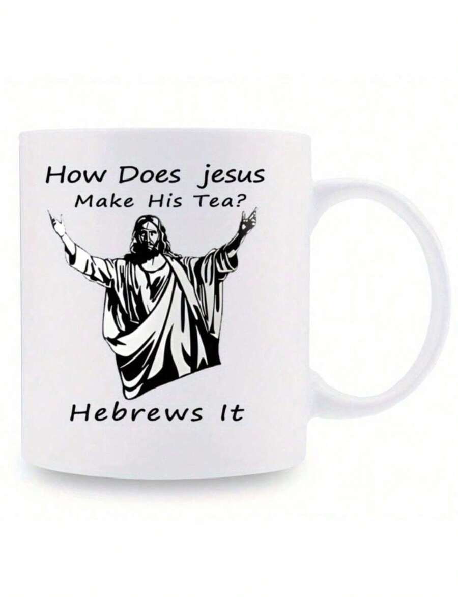 Top PickLocal1 Pieza Grado 3A ¿Cómo prepara Jesús su té? Hebreos Taza de cerámica de 325 ml (11 oz) Fe de Jesús Taza de cerámica Todos necesitan una taza Es una taza de agua personalizada y novedosa, adecuada tanto para hombres como para mujeres. Es - Blanco - Ver 1