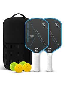 Pickleball Carbon Fiber T700 Extended Textured Matte Paddle Set, Includes Paddle Cover And 4 Balls - Multicolor - View 6