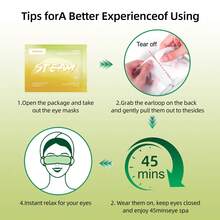 VENROCK Lutein Steam Eye Mask For Eye Relaxation And Better Sleep With 45-Minute Heat Therapy - Green - View 10