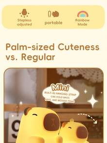 Capybara Sleep Night Light - Adjustable Brightness And Color, Soft Silicone Bedside Lamp With Touch Control And Rechargeable, Suitable For Room Decor And Stress Relief Gift - Multicolor - View 3