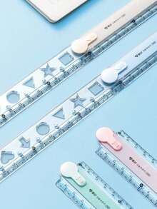 Folding Ruler, Colorful Plastic Ruler For Students, Geometric Drafting Drawing, Essential Stationery (Random Color) - Multicolor - View 4