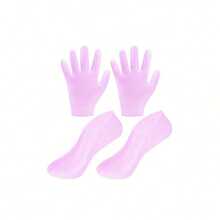 硅胶保湿足套和手套套装 - 凝胶保湿袜、保湿手套，专为女性足部护理设计，适用于干燥、粗糙的足部，女性足部护理工具套装 - 彩色 - 查看 9