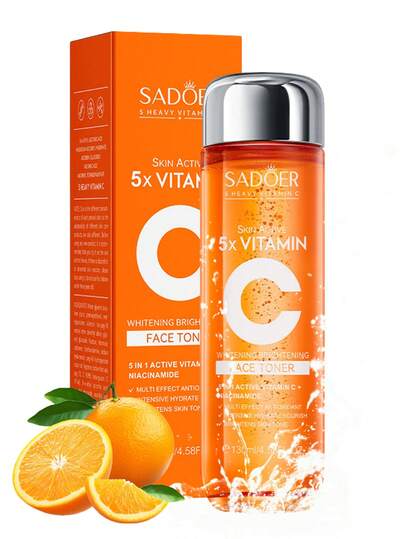 SADOER Tónico facial con 5X vitaminas/Piel de cristal/Colágeno + Ácido hialurónico + Niacinamida, Suero esencia de sal rosa refinador de poros, Cuidado de poros faciales, Hidratante calmante para el cuidado de la belleza de la piel