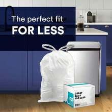 Custom Fit Trash Bags, Compatible With Simplehuman Code U (100 Count) White Drawstring Garbage Liners 14.5-21 Gallon/ 55-80 Liter 26.5" X 32" - 白色 - 查看 5