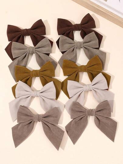 2pcs/10pcs Multi-Color Bow Hair Clips, Fabric Butterfly Hair Clips For Teen, Fashionable Alligator Hair Clips, Suitable For Teen Party Gifts