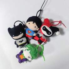 DC Comics 9厘米柔软毛绒钥匙扣 DC正义联盟 蝙蝠侠 超人 哈莉·奎茵 小丑 可爱卡通电影玩偶，创意万圣节圣诞节礼物 - 彩色 - 查看 8
