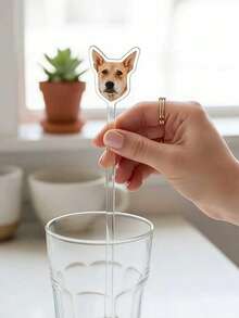 1/10/20pcs,Wedding Pet Stir Sticks, 50 Pcs Double-Sided Dog Stir Stick, Watercolor Acrylic Cocktail Stirrers, Wedding Swizzle, Wedding Drink Stirrers,Custom Pet Face Heads Head On A Stick Whatever You Call Them, Make A Great Gift Comes With Stick Cats, Dogs, Wedding, Micro Wedding,Valentine's Day Gift,Thanksgiving Gift, New Year Gift, Party Decor, For Mother's Day,For Birthdays,For Father's Day,For Graduation,For Housewarming. - Multicolor - View 5