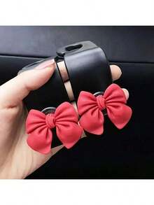 Conjunto de 2 ganchos fofos com laço para encosto de banco de carro - Organizador multifuncional com alças ajustáveis, design rosa e preto, resistente para pendurar bolsas, acessórios de banco de carro, bolsa organizadora para encosto de banco, design divertido e durável. - Tamanho Único - Ver 10