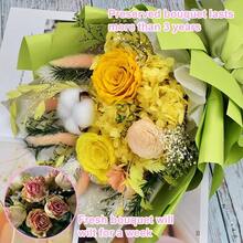 Ramo de flores preservadas flores para siempre ramo de rosas eternas para el dia de San Valentin dia de la madre Navidad regalos de cumpleaños con jarron (morado) - Verde - Ver 4