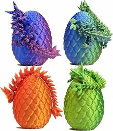 Tendencia4piezas De Huevo De Dragón Impreso En 3d Con Dragón Interior AguaCalidad premium - 1 - Ver 9