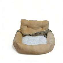 Soft Pet Car Bed, Suitable For Small/Medium Pets, Comfortable & With Adjustable Strap, Portable & Washable, Ideal For Car Travel - Earthy Yellow - View 1