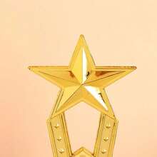 1pc Star Shaped Plastic Trophy, Handmade Souvenir Award Cup For Singing, Dancing Competitions, School Rewards - Multicolor - View 2