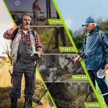 Detector de metales profesional para adultos, visualización LCD,  for Adults & Kids with LCD Display,Alta Precisión Ajustable Impermeable con Pantalla LCDdetector dorado, 5 modos y vástago ajustable - Neblina azul - Ver 5