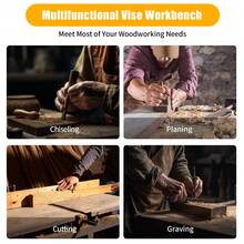 SanBouSi Portable Hard Wood Workbench,Desktop Woodworking Vise-Hard Wood Work Bench With G-Shape Fixing Clips And 4 Limit Blocks - Gỗ - Xem 10