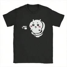 Men T-Shirt On The Toilet Potty Hachiware Usagi Pooping Meme Vintage Cotton Tee Shirt T Shirts O Neck Clothing Printed - 黑色 - 查看 1