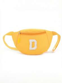 1pc DIY Girls Letter Print Crossbody Bag, Cute Shoulder Bag, Messenger Bag, Fanny Pack, Suitable For Daily Use, Outdoor, Travel, Hiking, Portable, Ideal Gift For Girls