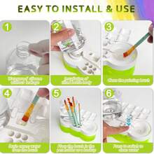 Paint Brush Cleaner Tool, Washing My Brush, Water Cycle Watercolor Brushes Rinser With Holder And Palette, Laboratory Tube Cleaning Brush, Three Paintbrushes,Equipped With Cleaning Cloth, Brushes Rinser Dispenser, Painting Art Supplies Stuff For Artist Beginner - 藍色 - 查看 5
